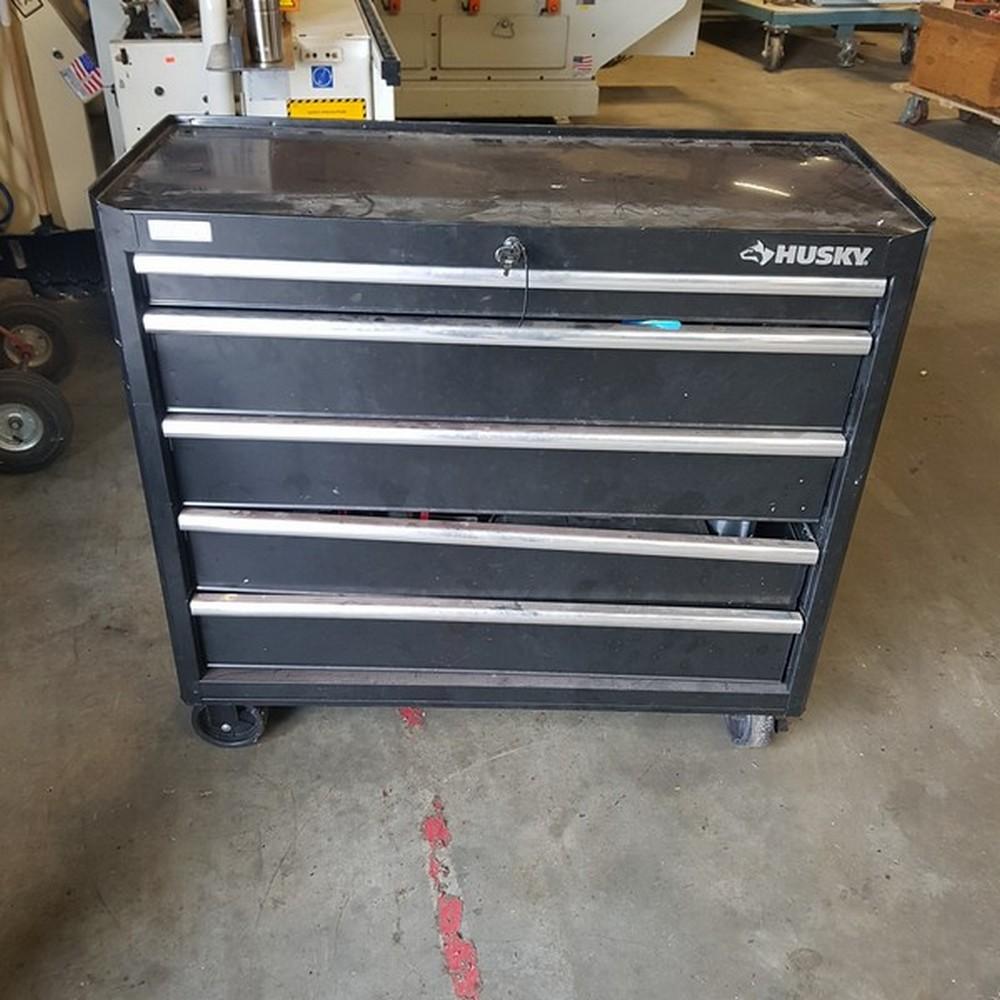 Used Husky 5 Drawer Toolbox On Wheels W Random Tools 670 3