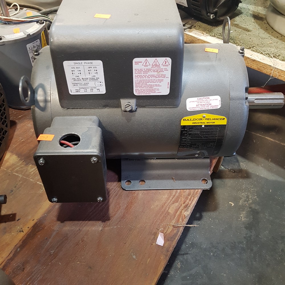 Used Baldor 5 HP Single Phase Motor 7217 Coast Machinery Group