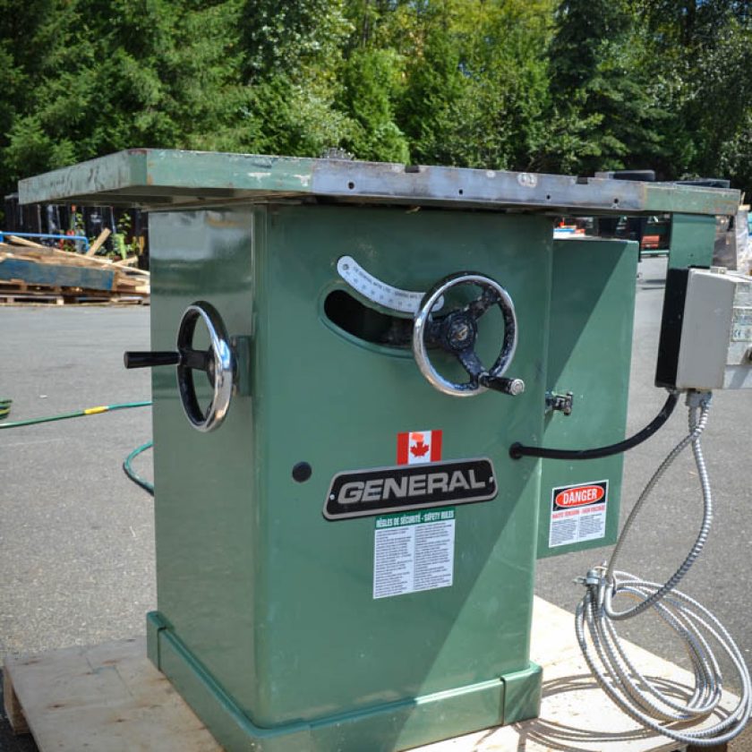 Used General 350 10″ 3HP Tilting Arbor Table Saw Coast Machinery Group