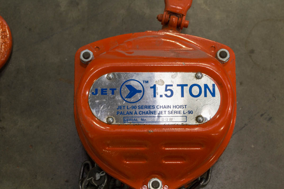 Used Jet L90 1.5 ton Chain Hoist Coast Machinery Group