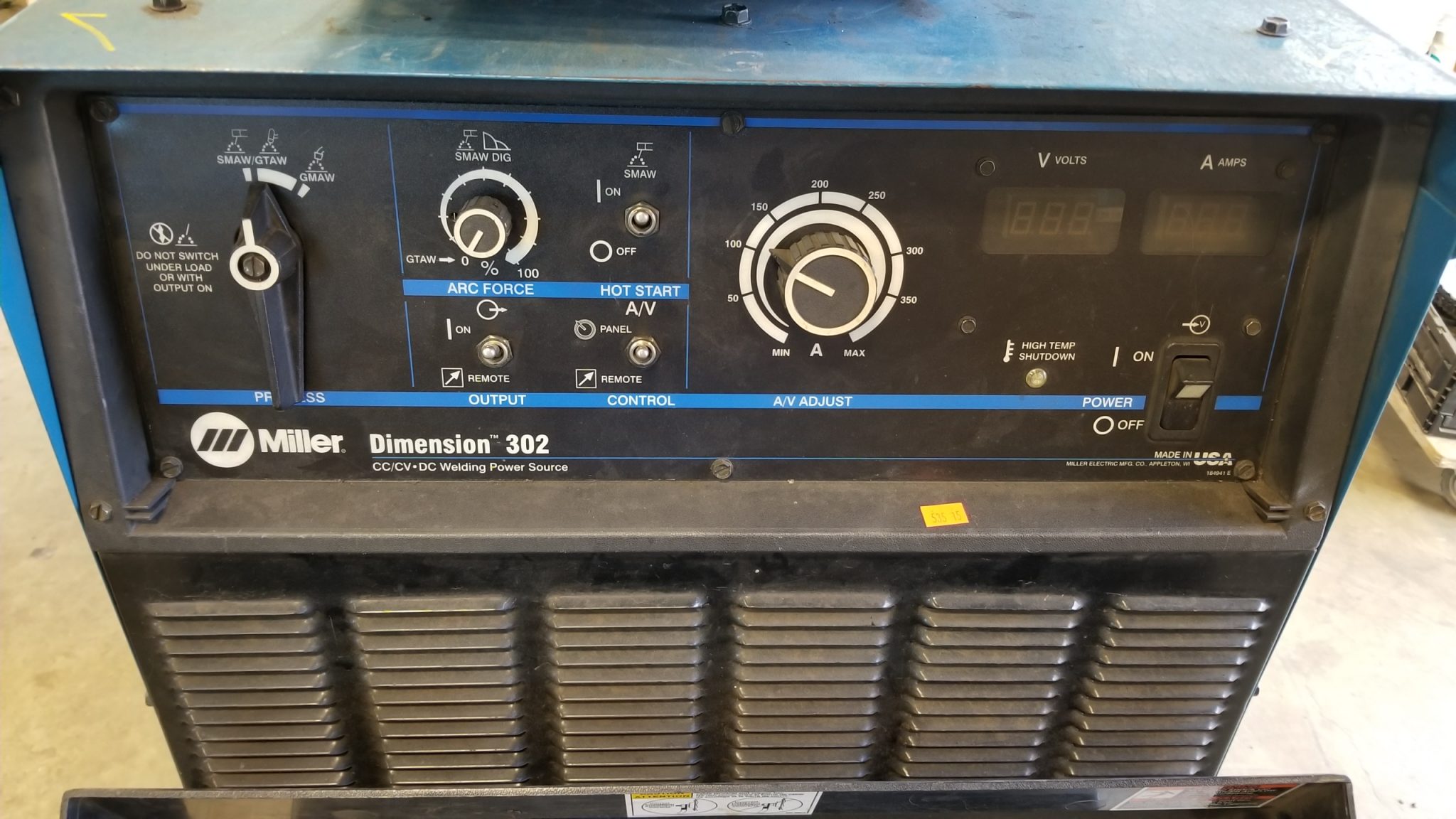 Used Miller Dimension 302 cc/cv dc welding power source Coast