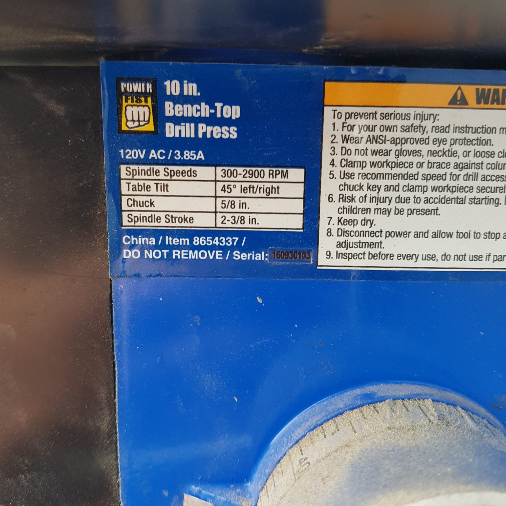 Power fist discount drill press