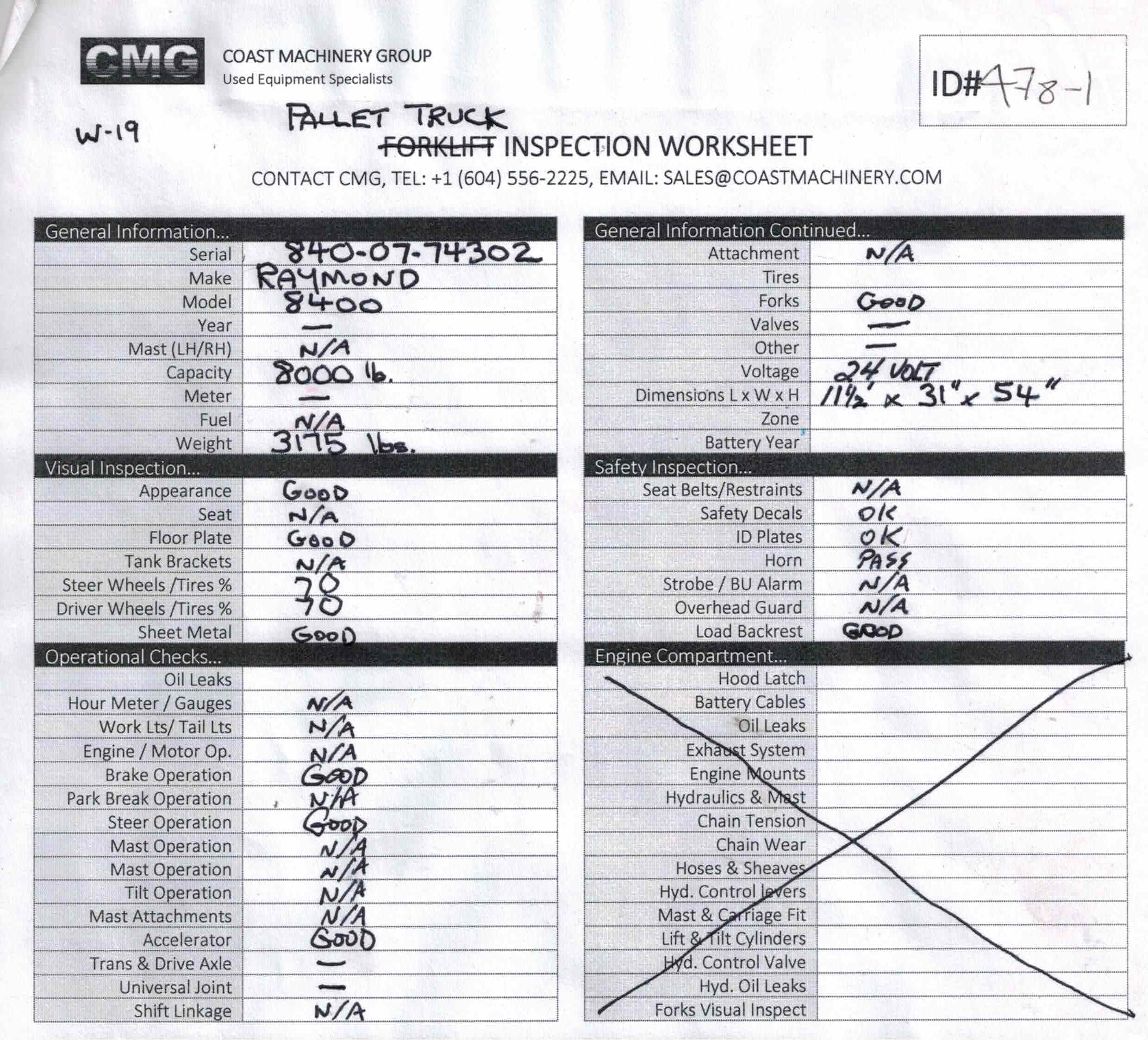 Raymond Electric Pallet Jack Error Codes