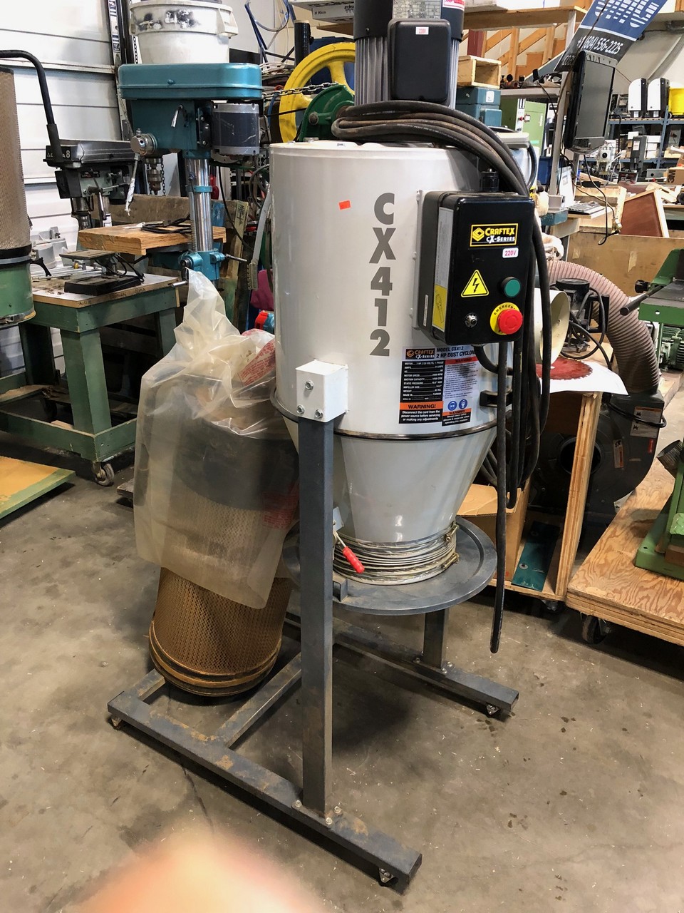 Used Craftex 2 HP Cyclone Dust Collector CX412 Coast Machinery Group