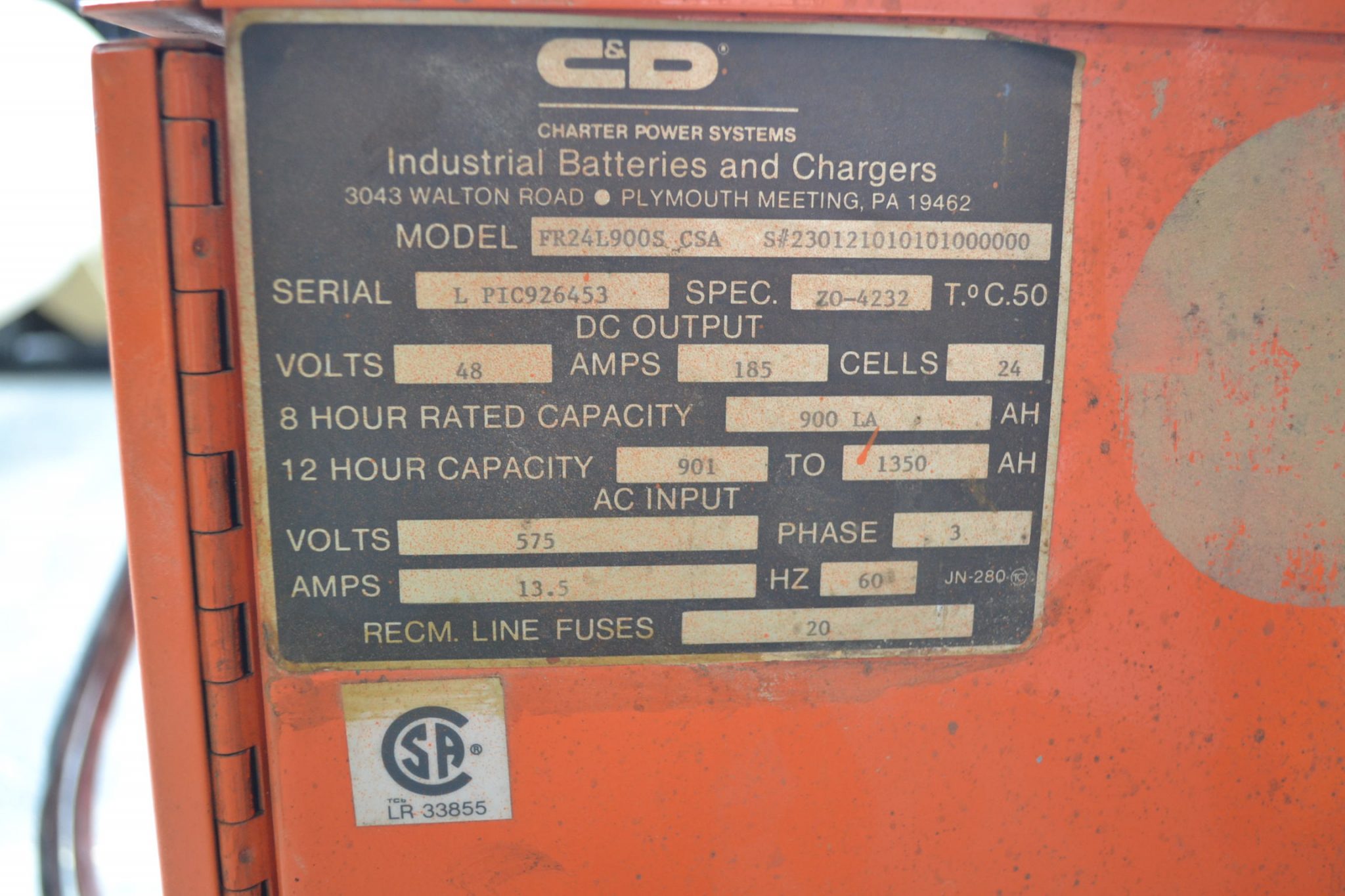 C D Ferro Five Fr Series Fr24l900s Forklift 48 Volt Battery Charger Coast Machinery Group