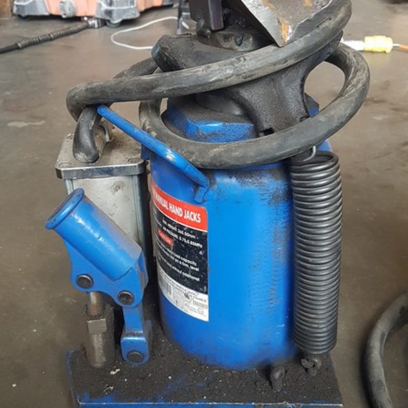 Used Power Fist Blue Air assist hydraulic bottle jack Coast Machinery