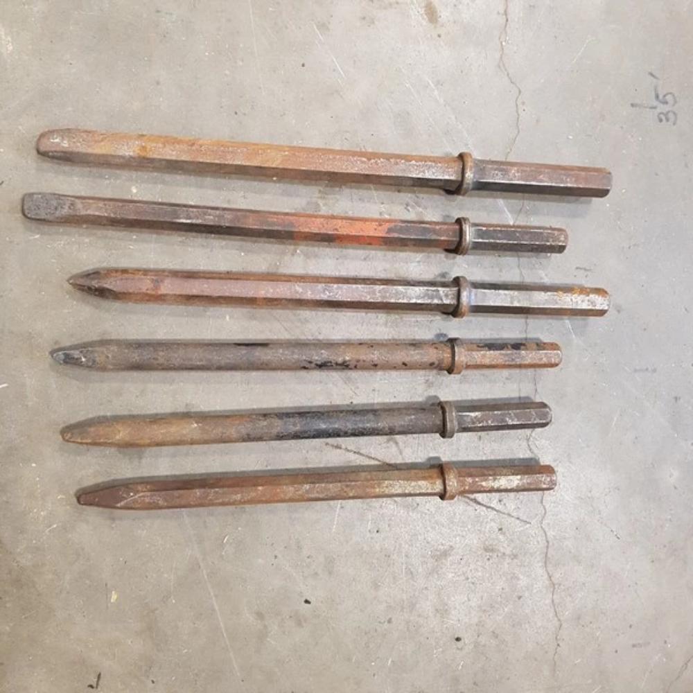 6 Various Sized Jack Hammer Bits Used Coast Machinery Group