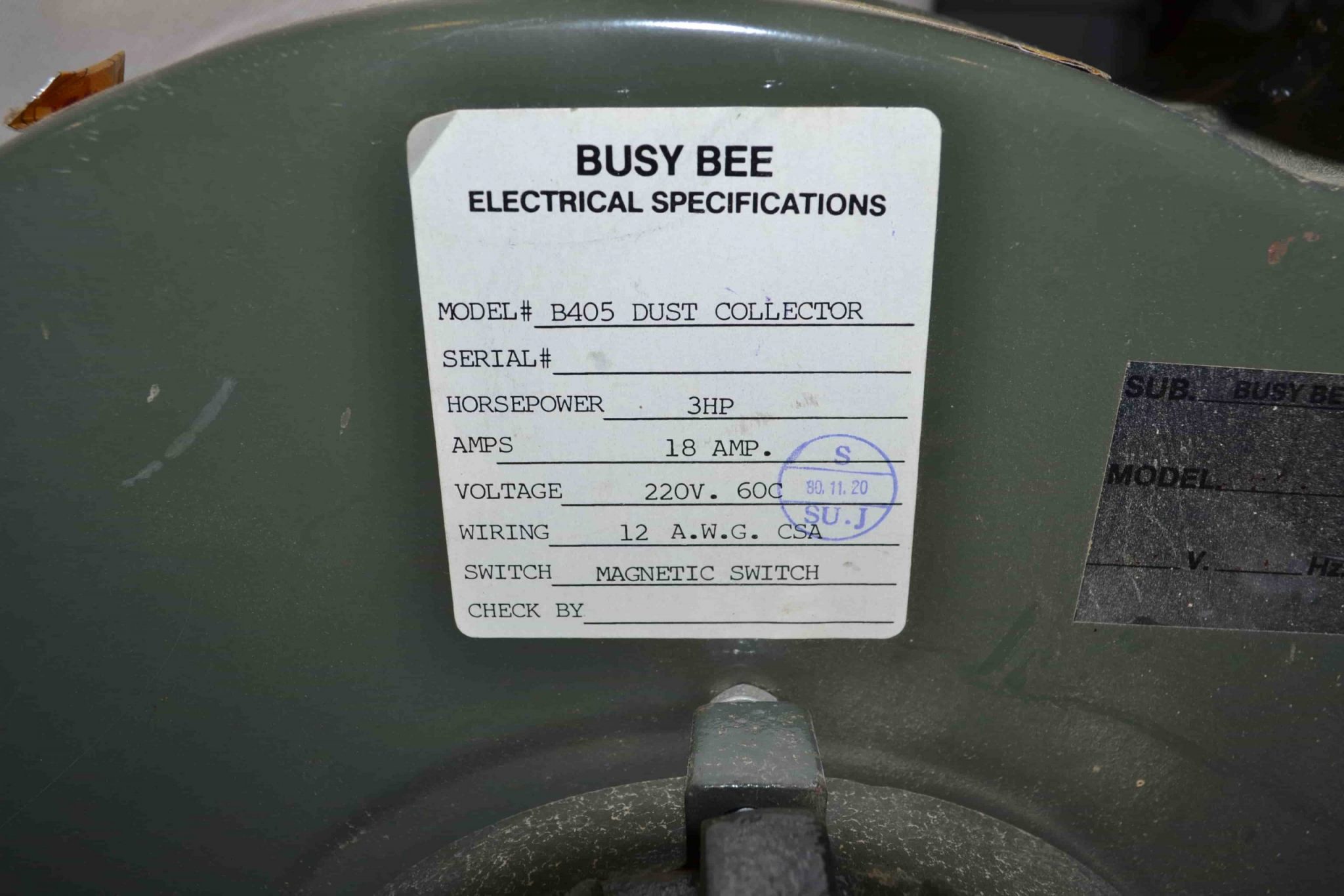 Used Busy Bee 2 Bag 3 HP Dust Collector Coast Machinery Group