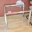 Glass Side Table with Metal Frame