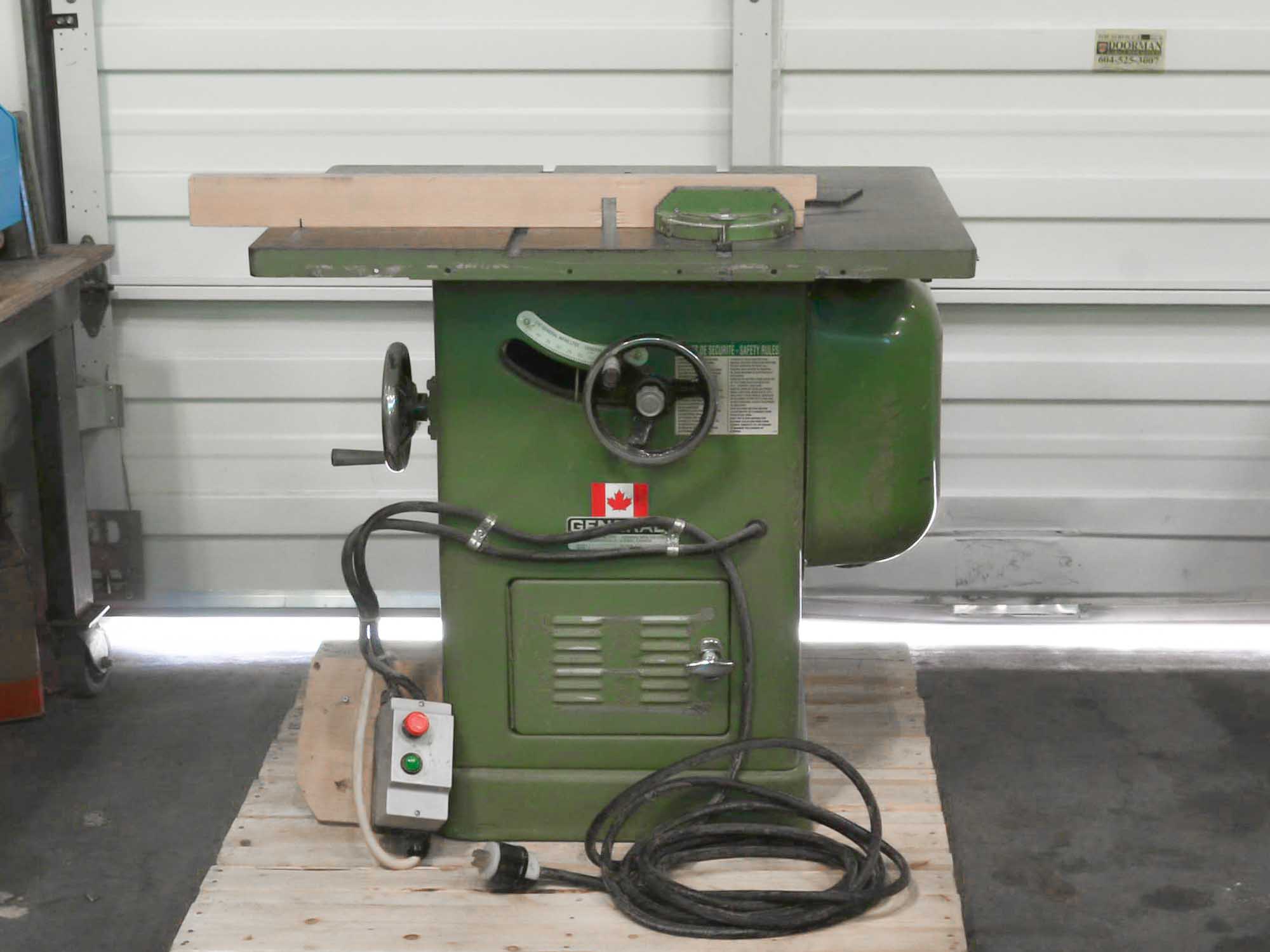 Used General 350 10" Table Saw Coast Machinery Group