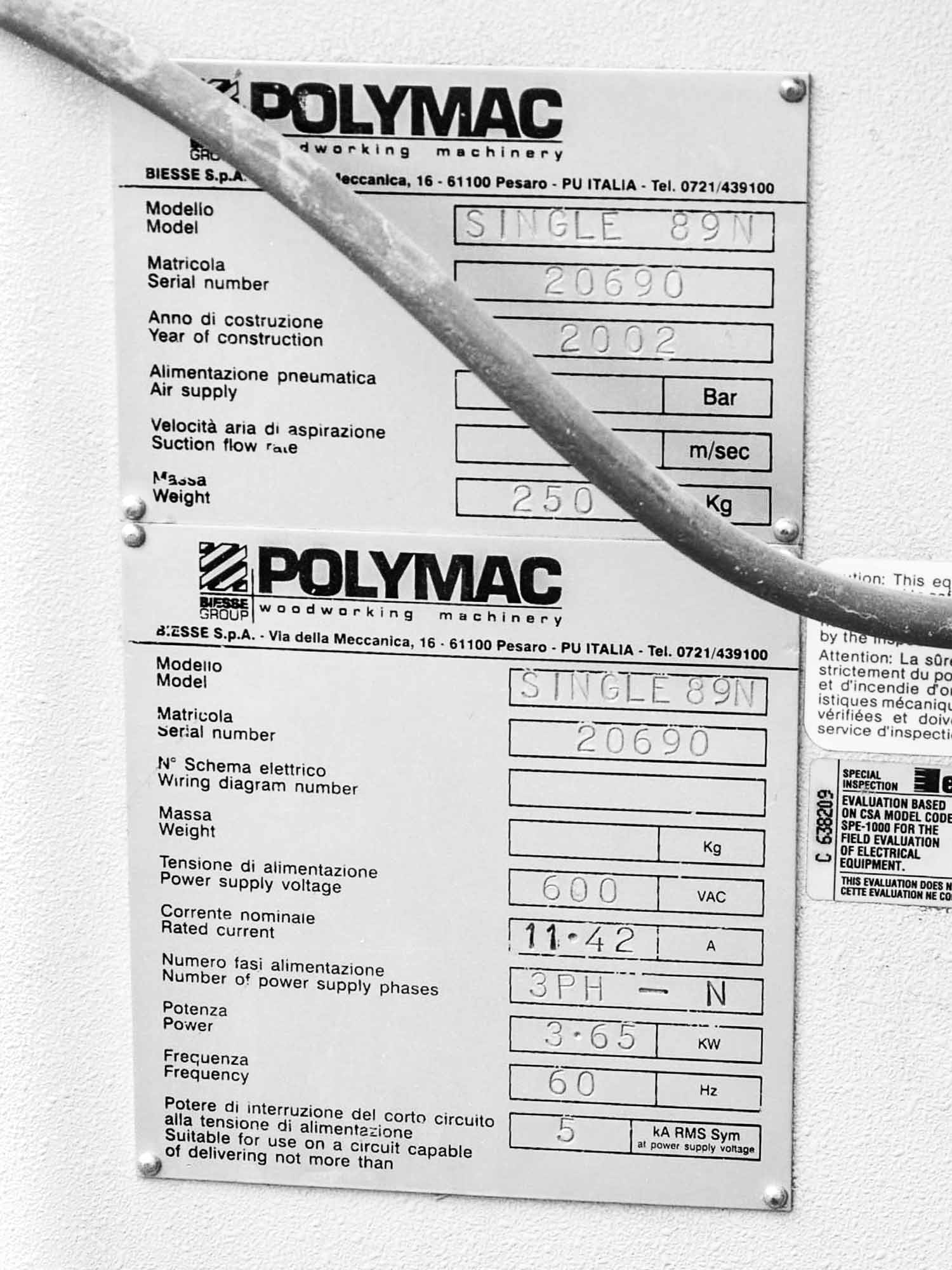 Used Polymac Single 89N – Coast Machinery Group