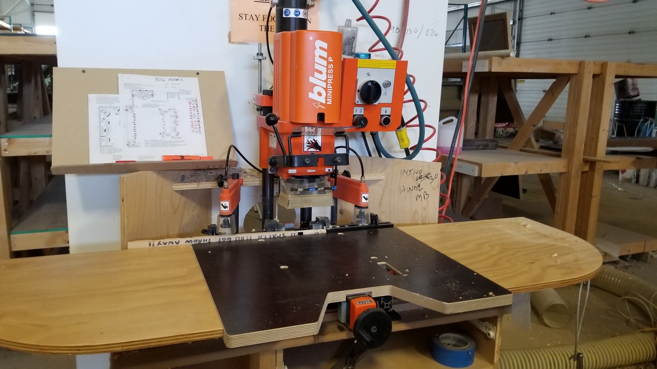 Used Blum Pneumatic Minipress P Hinge Machine Coast Machinery Group