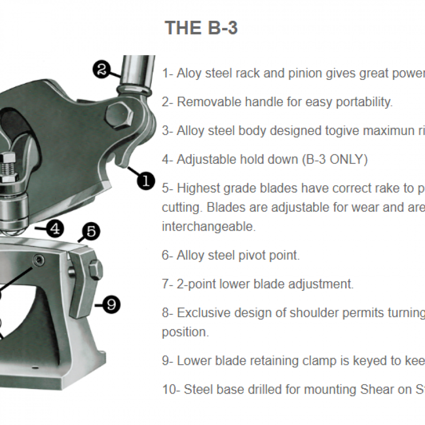 Beverly B3 Throatless Shear, 3/16 inch capacity Coast Machinery Group