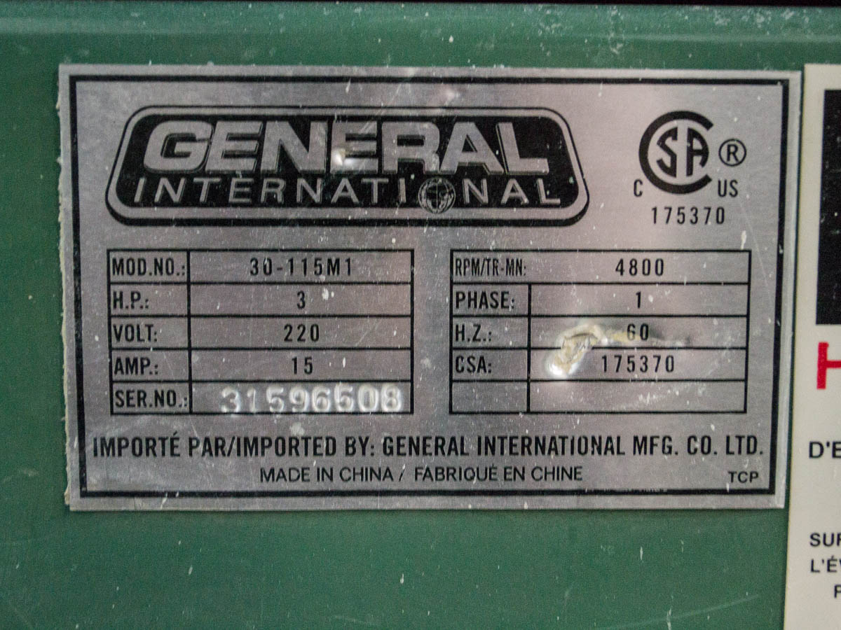 General international thickness planer discount