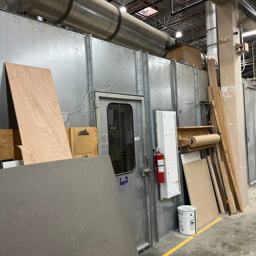 Used Closed Paint booth w/ barn doors on end Coast Machinery Group
